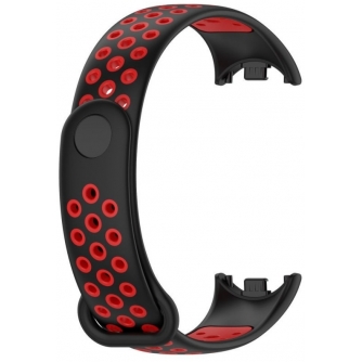 Citi aksesuāri - Tech-Protect watch strap SoftBand Xiaomi Smart Band 8, black/red - ātri pasūtīt no ražotāja