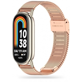 Citi aksesuāri - Tech-Protect watch strap MilaneseBand Xiaomi Smart Band 8, rose gold - ātri pasūtīt no ražotāja