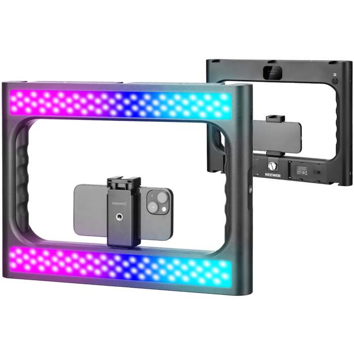 Aksesuāri Viedtālruņiem - NEEWER RGB-A111 II Smartphone Video Rig with Light Kit 10102117 - быстрый заказ от производителя