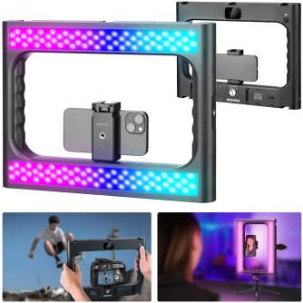 Aksesuāri Viedtālruņiem - NEEWER RGB-A111 II Smartphone Video Rig with Light Kit 10102117 - быстрый заказ от производителя