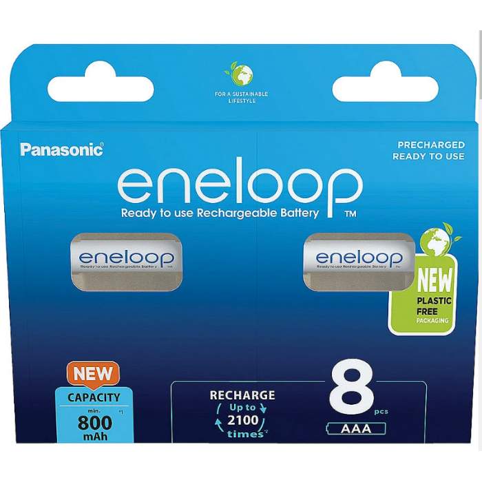 Rechargeable batteries Panasonic ENELOOP BK-4MCDE/8HH, 800 mAh, 2100 (8xAAA) BOOM