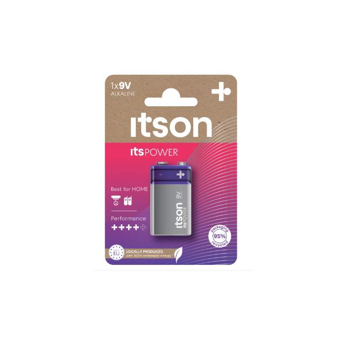 Baterijas, akumulatori un lādētāji - itson itsPOWER battery Alkaline 6LR61IPO/1CP 9V - perc šodien veikalā un ar piegādi