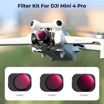 Dronu aksesuāri - K&F 3PCS DJI MINI 4 PRO ND & PL 2 IN 1 FILTER KIT (ND8 & PL+ND16 & PL+ND32 & PL) - ātri pasūtīt no ražotāja