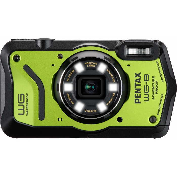 Compact Cameras - Pentax WG-8 Green Waterproof Camera 20MP 4K 5x Zoom 01501 - quick order from manufacturer