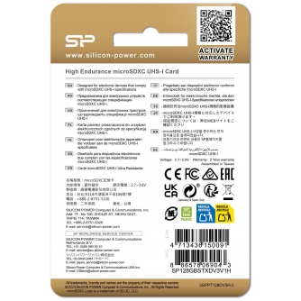 SiliconPowerkartapamtimicroSDXC128GBHighEndurance adapterSP128GBSTXDV3V1HSP