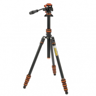 Photo Tripods - 3 Legged Thing Punks Travis 2.0 & Airhed Trinity Zwart/Oranje TRAVISVIDEOLAVA2.0 - quick order from manufacturer