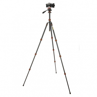 Photo Tripods - 3 Legged Thing Punks Travis 2.0 & Airhed Trinity Zwart/Oranje TRAVISVIDEOLAVA2.0 - quick order from manufacturer