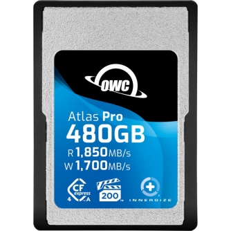 Memory Cards - OWC CFEXPRESS ATLAS PRO R1850/W1700/VPG200 (TYPE A), CFX A TO B ADAPTER INCL. - 480GB OWCCFXA4P00480 - quick order from manufacturer