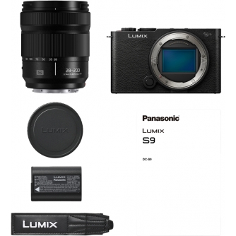 Bezspoguļa kameras - PANASONIC LUMIX S9 JET BLACK 28-200 F/4.0-7.1 DC-S9HE-K - ātri pasūtīt no ražotāja