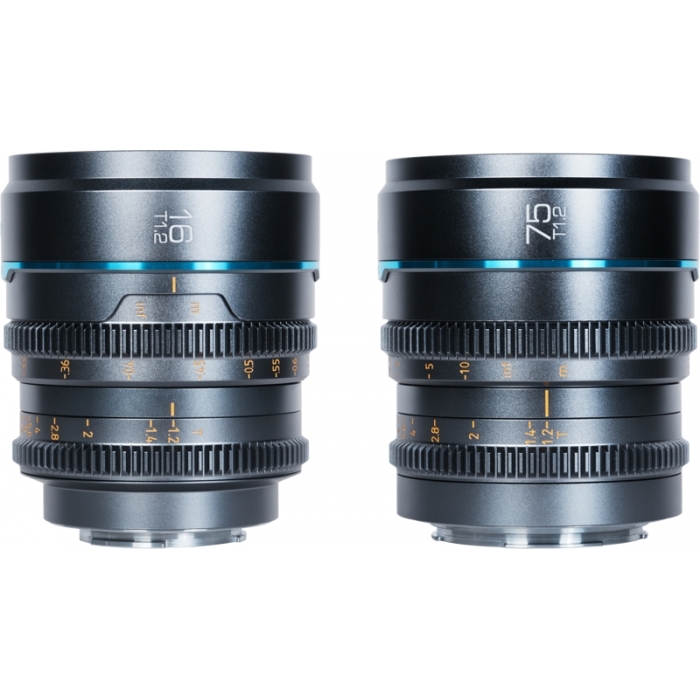 CINEMA Объективы - SIRUI CINE LENS NIGHTWALKER S35 KIT 16 & 75MM T1.2 RF-MOUNT METAL GREY MS-2SRG - быстрый заказ от производите