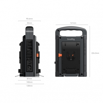 V-Mount аккумуляторы - SmallRig 4578 Dual Channel V Mount Battery Charger (European Standard) 4578 - купить сегодня в магазине и