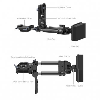 Plecu turētāji RIG - SmallRig 4063B Advanced Compact V Mount Battery Mounting System 4063B - ātri pasūtīt no ražotāja