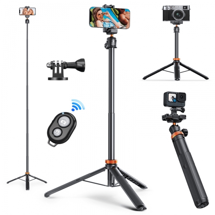 Selfiju statīvi Selfie Stick - K&F Concept 2-in-1 Selfie Tripod with Phone Holder - ātri pasūtīt no ražotāja