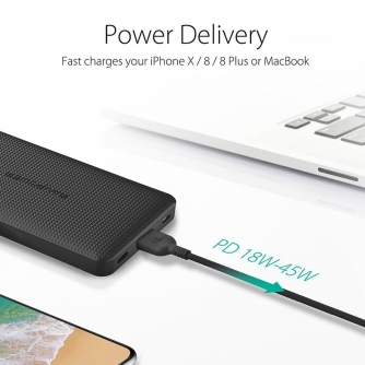 Portatīvie akumulatori - Power bank RAVPower RP-PB095 - 20100 mAh - Quick Charge 3.0, PD 45 W - ātri pasūtīt no ražotāja