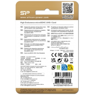 SiliconPowerkartapamtimicroSDHC32GBHighEndurance adapterSP032GBSTHDV3V1HSP