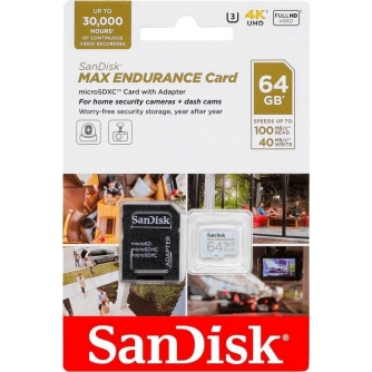 SandiskkartapamtimicroSDXC64GBMaxEndurance adapterSDSQQVR-064G-GN6IA