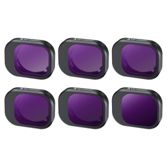 Dronu aksesuāri - K&F DJI Mini 4 Pro 6pcs Filter Kit,(ND4+ND8+ND16+ND32+ND64+ND1000) SKU.2081 - perc šodien veikalā un ar piegādi