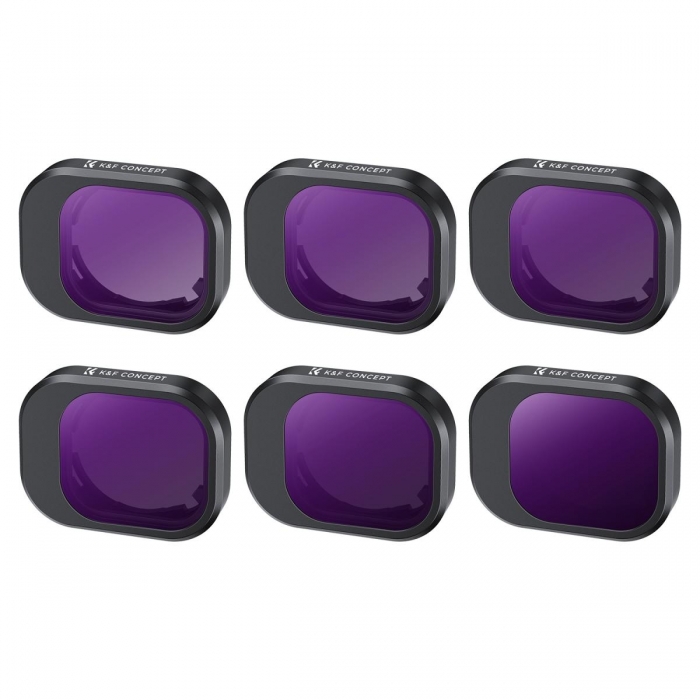 Аксессуары для дронов - K&F DJI Mini 4 Pro 6pcs Filter Kit,(ND4+ND8+ND16+ND32+ND64+ND1000) SKU.2081 - купить сегодня в магазине 