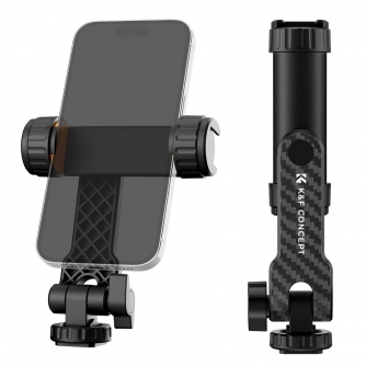 For smartphones - K&F Phone Holder Clamp With Two Cold Shoe Mount 360 Adjustment KF31.084 - quick order from manufacturer