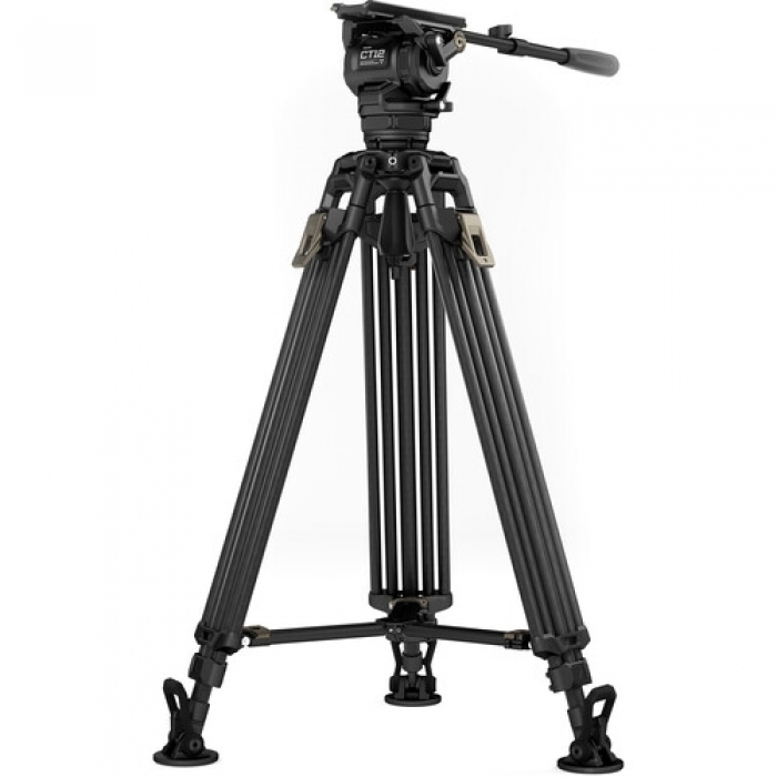 Video Tripods - Tilta 75mm Cine Fluid Head with 2-Stage One Touch Carbon Fiber Tripod Legs (12KG) - Space Gray TT-CT12-75-SG - quick order from manufacturer