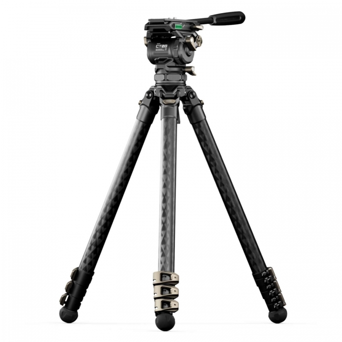 Video Tripods - Tilta 75mm Cine Fluid Head with 3-Stage Carbon Fiber Tripod Legs (8KG) - Space Gray TT-CT08-75-SG - quick order from manufacturer