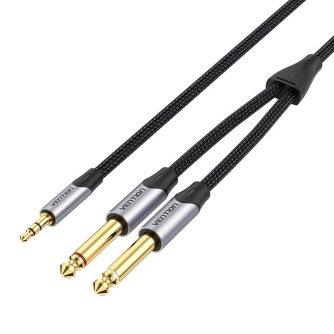 Cableaudiominijack35mmto2x65mmVentionBARHG15m(grey)BARHG