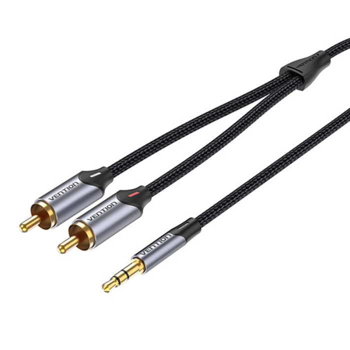 Аудио кабели, адаптеры - Cable Audio 2xRC to 3.5mm Vention BCNBL 10m (grey) BCNBL - быстрый заказ от производителя