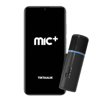 Bezvadu piespraužamie mikrofoni - Wireless microphone TIKTAALIK MIC+ (black) MIC+ - perc šodien veikalā un ar piegādi