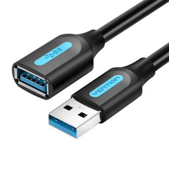 Audio vadi, adapteri - Cable Extension USB 3.0 A male-female Vention CBHBD 0.5m black CBHBD - ātri pasūtīt no ražotāja