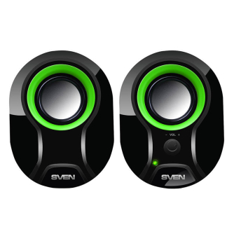 Discontinued - Speakers SVEN 290, 5W USB (black-green) SV-015657