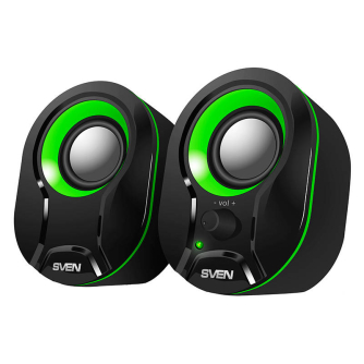 Vairs neražo - Speakers SVEN 290, 5W USB (black-green) SV-015657