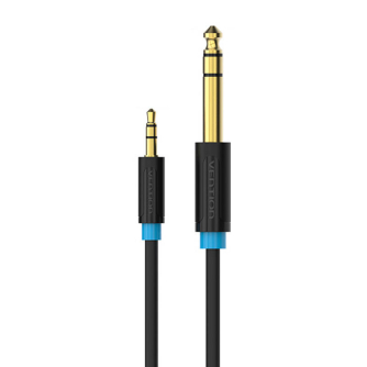 Audio vadi, adapteri - Audio Cable TRS 3.5mm to 6.35mm Vention BABBH 2m, Black BABBH - ātri pasūtīt no ražotāja