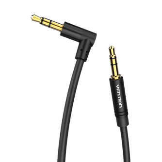 Audio vadi, adapteri - Cable Audio AUX 3.5mm to 90 3,5mm Vention BAKBG-T 1.5m Black BAKBG-T - ātri pasūtīt no ražotāja