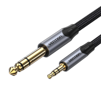 Аудио кабели, адаптеры - Cable Audio 3.5mm TRS to 6.35mm Vention BAUHJ 5m Gray BAUHJ - быстрый заказ от производителя