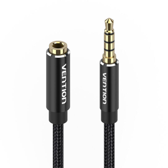 Аудио кабели, адаптеры - Cable Audio TRRS 3.5mm Male to 3.5mm Female Vention BHCBH 2m Black BHCBH - быстрый заказ от производите