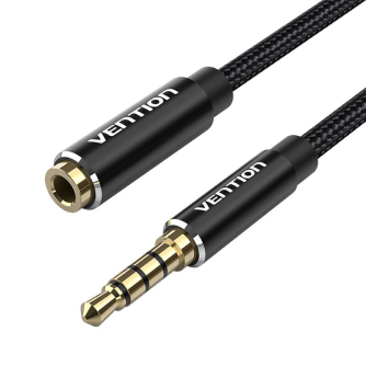 Аудио кабели, адаптеры - Cable Audio TRRS 3.5mm Male to 3.5mm Female Vention BHCBJ 5m Black BHCBJ - быстрый заказ от производите