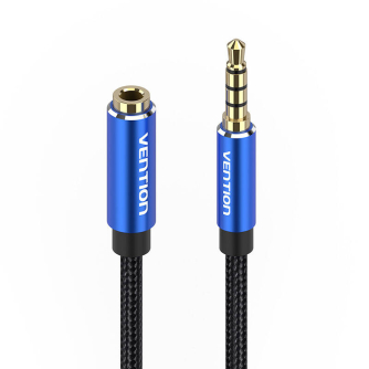 CableAudioTRRS35mmMaleto35mmFemaleVentionBHCLF1mBlueBHCLF