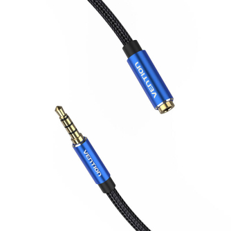 CableAudioTRRS35mmMaleto35mmFemaleVentionBHCLF1mBlueBHCLF