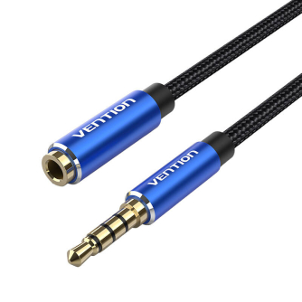 CableAudioTRRS35mmMaleto35mmFemaleVentionBHCLF1mBlueBHCLF