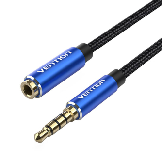 Аудио кабели, адаптеры - Cable Audio TRRS 3.5mm Male to 3.5mm Female Vention BHCLG 1,5m Blue BHCLG - быстрый заказ от производит