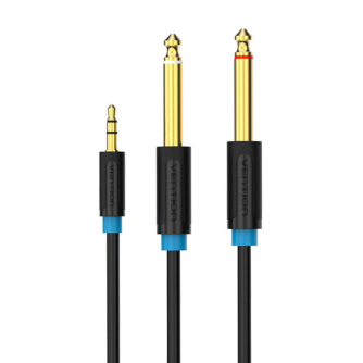 Аудио кабели, адаптеры - Audio Cable TRS 3.5mm to 2x 6.35mm Vention BACBJ 5m Black BACBJ - быстрый заказ от производителя