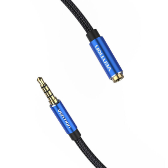 Аудио кабели, адаптеры - Cable Audio TRRS 3.5mm Male to 3.5mm Female Vention BHCLI 3m Blue BHCLI - быстрый заказ от производител