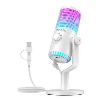 Podkāstu mikrofoni - Gaming Microphone Maono DM30RGB (white) DM30RGB white - ātri pasūtīt no ražotāja