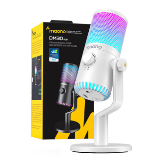 Podkāstu mikrofoni - Gaming Microphone Maono DM30RGB (white) DM30RGB white - ātri pasūtīt no ražotāja