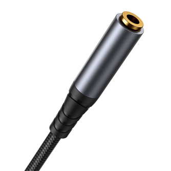 Аудио кабели, адаптеры - Joyroom SY-A09 AUX extension cable 3.5mm mini jack female to 3.5mm mini jack male, braided, 1.2m (black