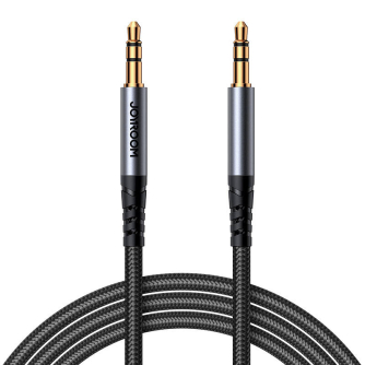 Audio vadi, adapteri - Joyroom SY-A09 AUX cable 3.5mm mini jack to 3.5mm mini jack, braided, 1.2m (black) SY-A08 - ātri pasūtīt no ražotāja