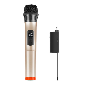 Микрофоны для вокала - Wireless dynamic microphone UHF PULUZ PU628J 3.5mm (gold) PU628J - быстрый заказ от производителя