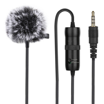 Microphone with a clip PULUZ 3.5mm Jack 6m PU427