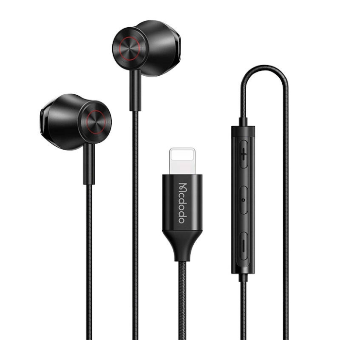 Austiņas - Wired earphones Mcdodo HP-4080, lightning (black) HP-4080 - ātri pasūtīt no ražotāja