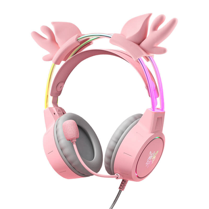 Austiņas - ONIKUMA X15Pro Gaming Headphones Pink/Deer Horns X15 Pro Pink - ātri pasūtīt no ražotāja